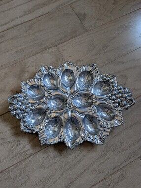 vintage ARTHUR COURT deviled egg tray grapevine